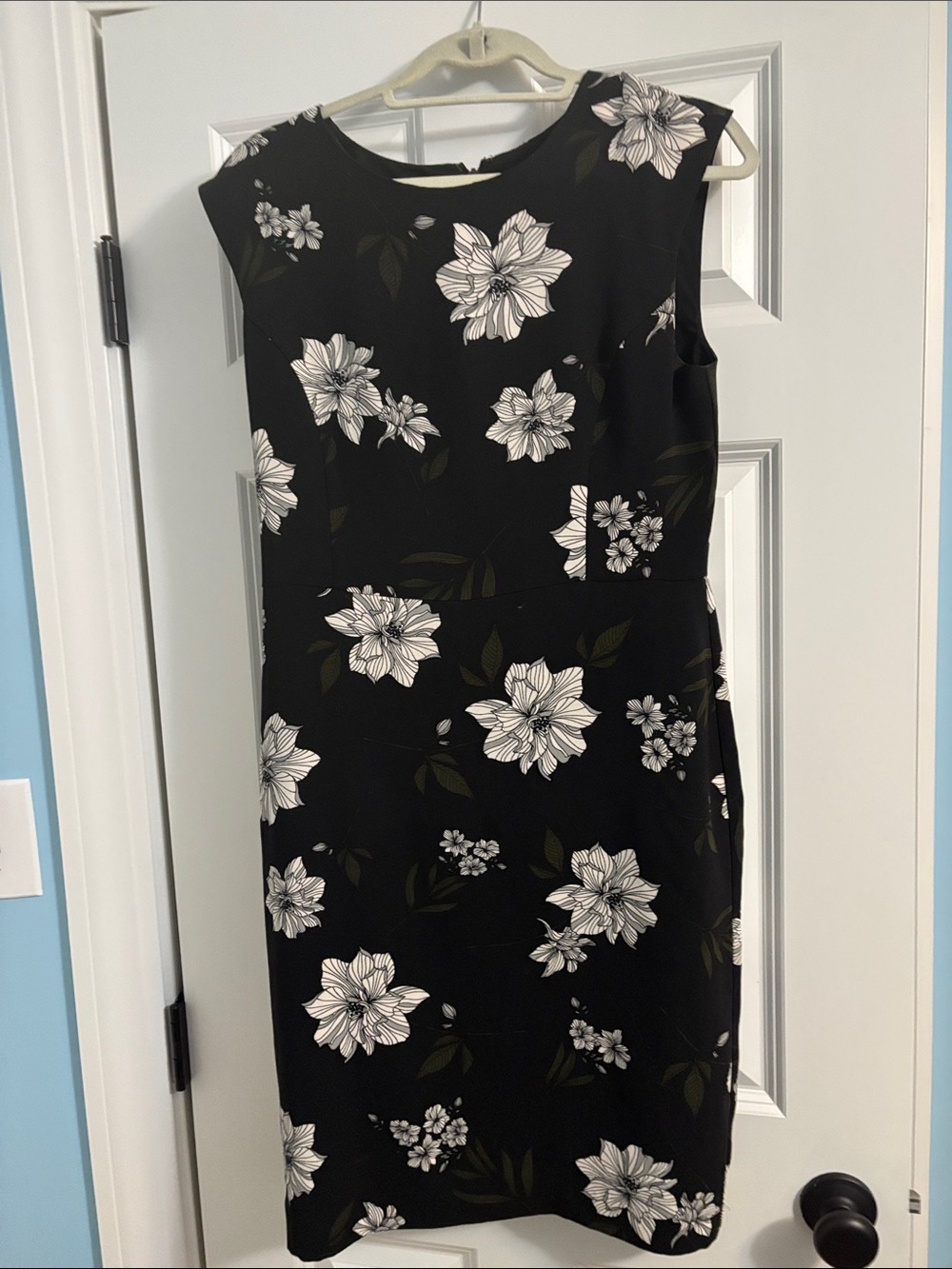 Banana Republic Black Floral Midi Dress